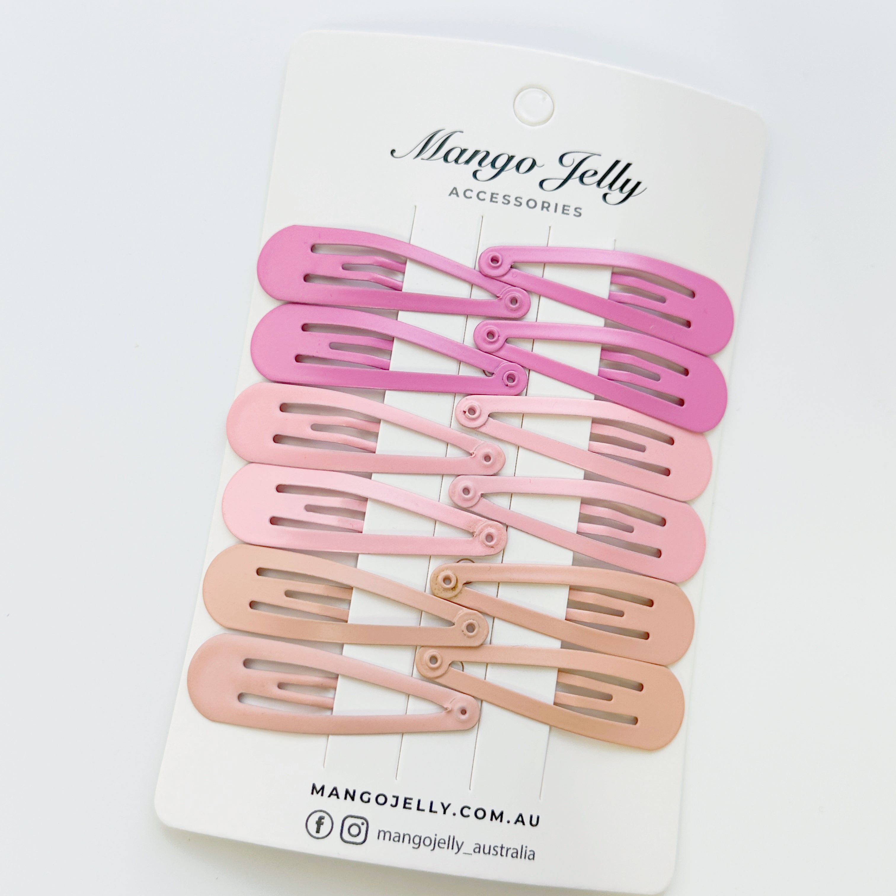 Women's Accessories: Essential Snap Hair clips - Pink - 12 Pieces