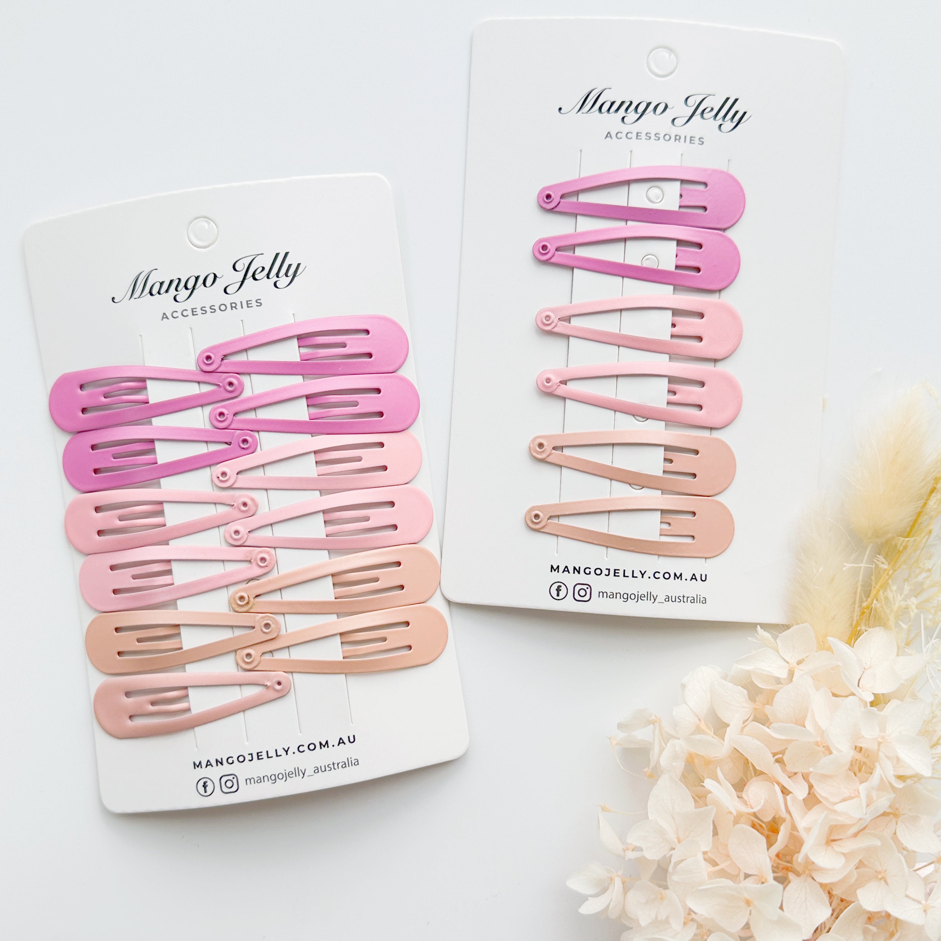 Women's Accessories: Essential Snap Hair clips - Pink - 6 Pieces