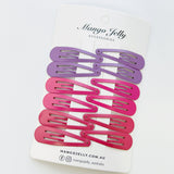 Women's Accessories: Essential Snap Hair clips - Rosie - 6 Pieces