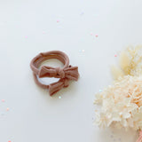 Women's Accessories: Handmade Simple Bow metal free hair ties -Pink - 1 Pairs - Dusty Pink