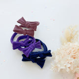 Women's Accessories: Handmade Simple Bow metal free hair ties - Violet - 1 Pairs - Dusty Purple