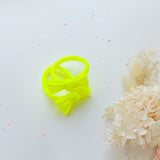 Women's Accessories: Handmade Simple Bow metal free hair ties - Neon - 1 Pairs - Neon Orange