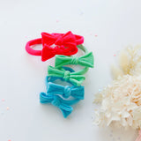 Women's Accessories: Handmade Simple Bow metal free hair ties -Sky - 1 Pairs - Pastel Green