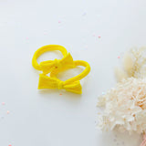 Women's Accessories: Handmade Simple Bow metal free hair ties -POP - 1 Pairs - Red