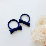 Women's Accessories: Handmade Simple Bow metal free hair ties - Violet - 1 Pairs - Royal Blue