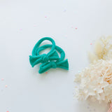 Women's Accessories: Handmade Simple Bow metal free hair ties -POP - 1 Pairs - Yellow