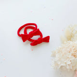 Women's Accessories: Handmade Simple Bow metal free hair ties -POP - 3 Pairs Pop Colour