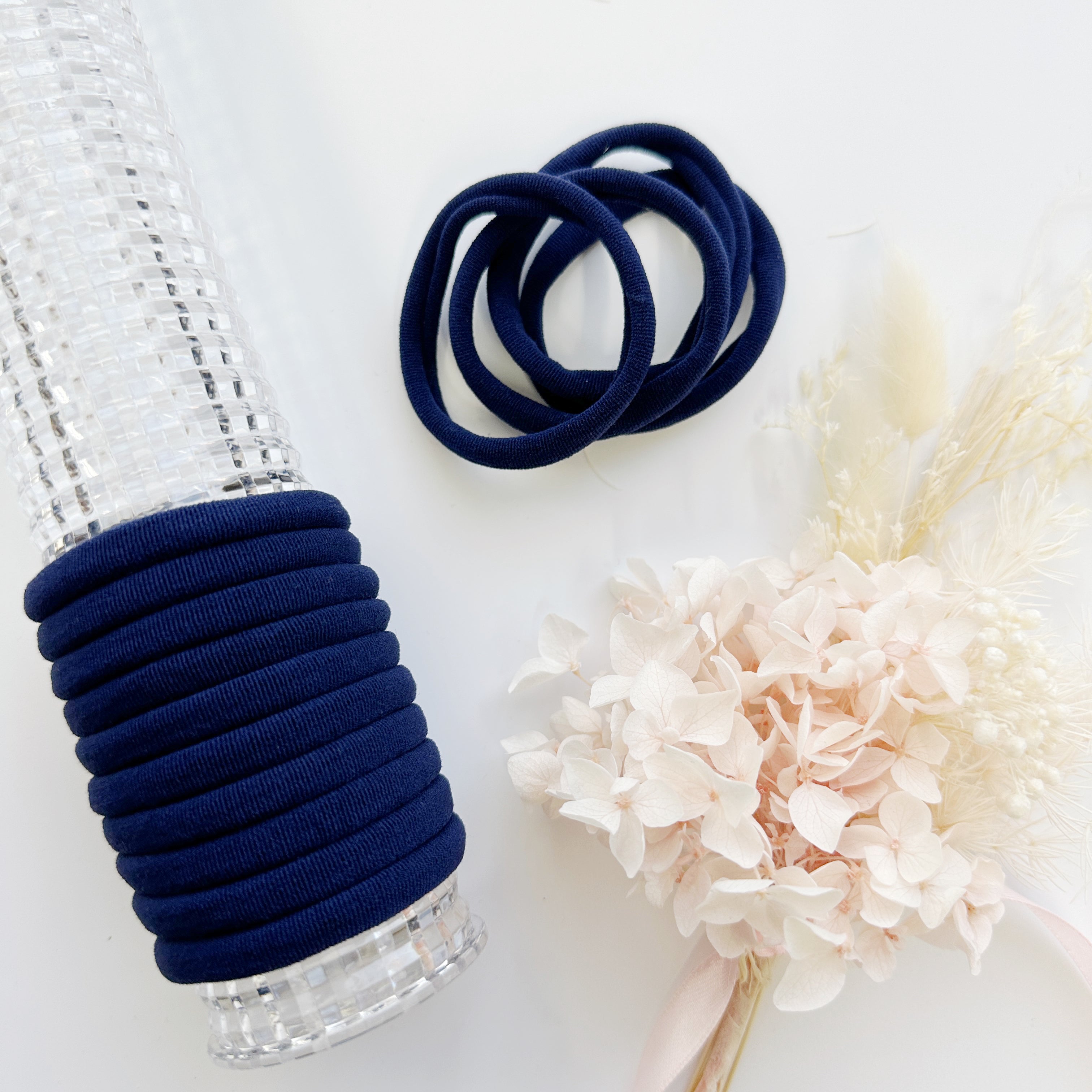 Women's Accessories: MANGO JELLY Metal Free Hair ties (4.5cm) - School Colour Navy 10P - Twin Pack