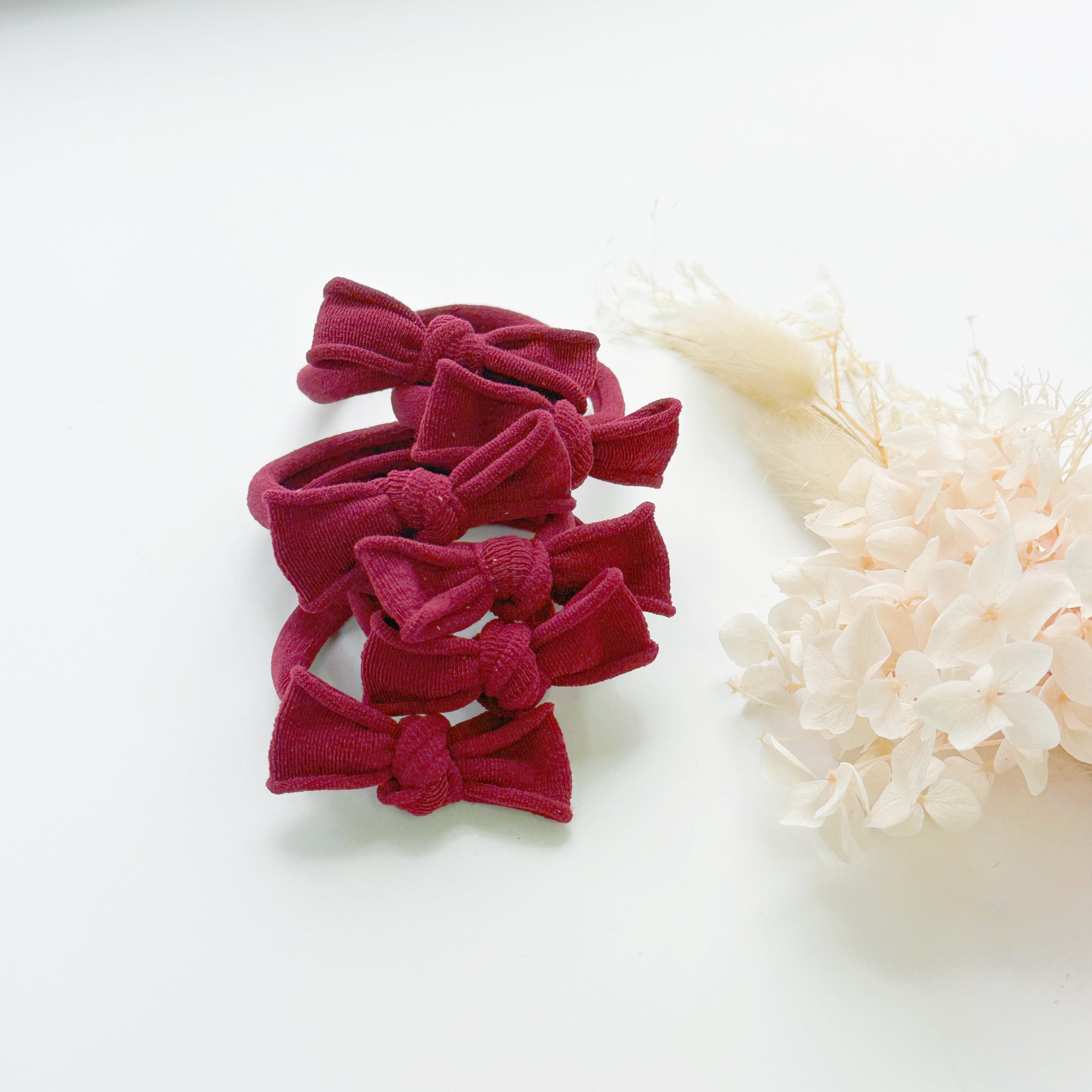 Handmade Simple Bows - School colours - Maroon - 1 pairs