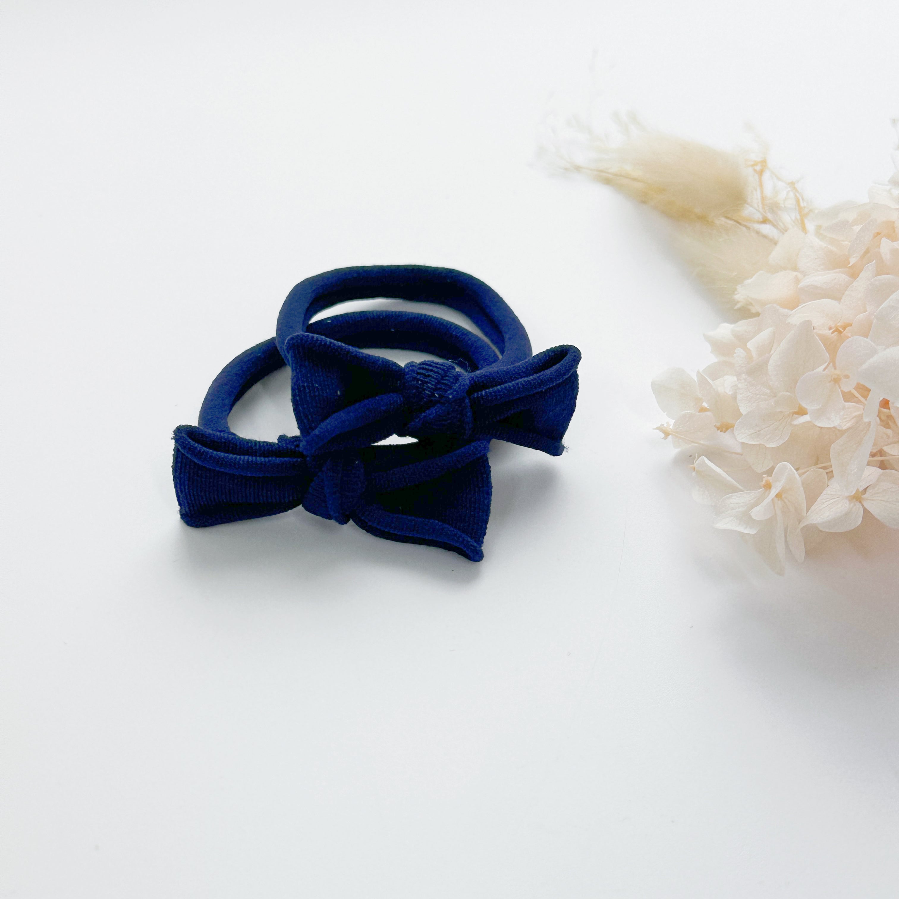 Women's Accessories: Handmade Simple Bows - School colours - Navy - 3 pairs (save 15%)