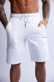 Men's Shorts: HARD HITTERS SLIM FIT TERRY SHORTS WHITE X-LARGE
