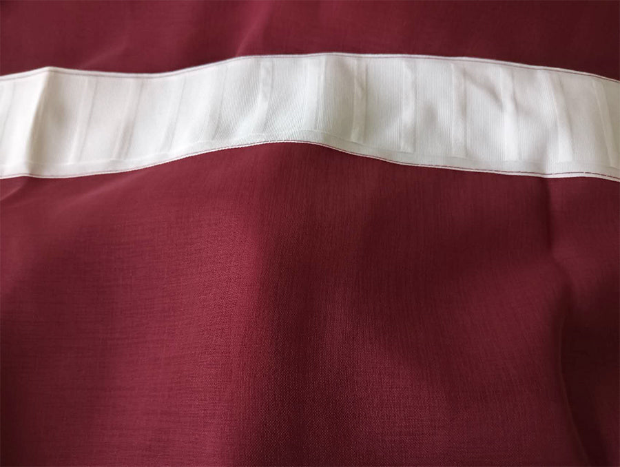 Curtains & Drapes: 2 Sheer Voile Curtains 544cm wide 230cm long + 30 Pinch Pleat Hooks Wine Red New