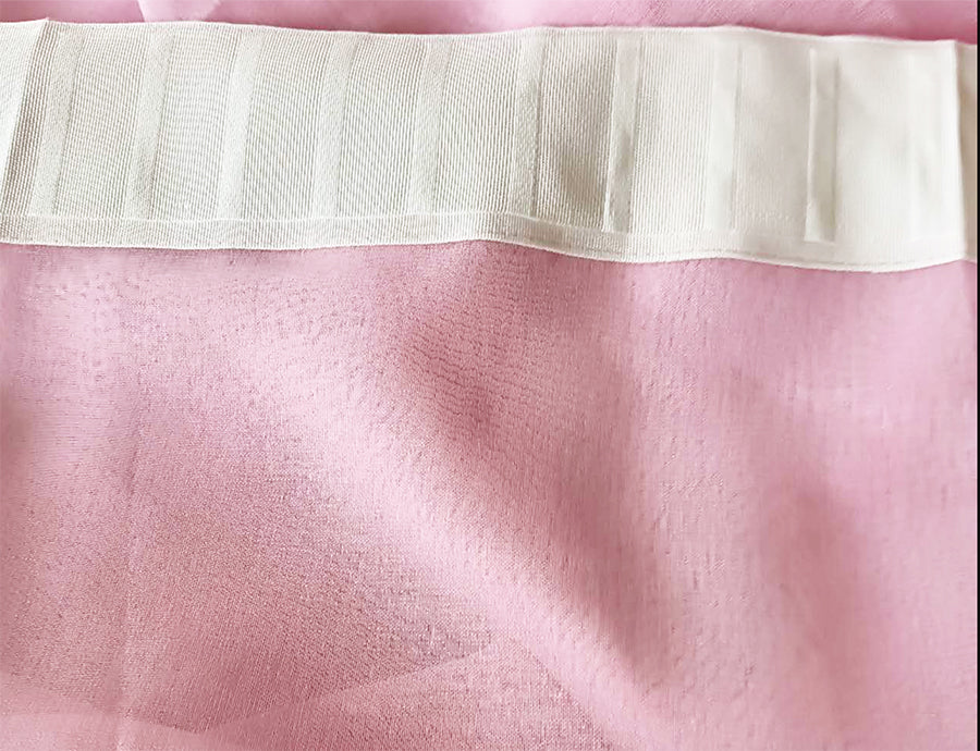 Curtains & Drapes: 2 Sheer Voile Curtains 544cm wide 230cm drop+30 Hooks Pinch Pleat  New Pink