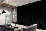 Curtains & Drapes: Large Thick Velvet Blockout Curtains 300x 270cm PINCH PLEAT 1 panel+Hooks Black