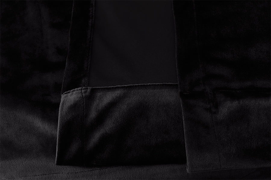 Curtains & Drapes: Large Thick Velvet Blockout Curtains 300x 270cm PINCH PLEAT 1 panel+Hooks Black