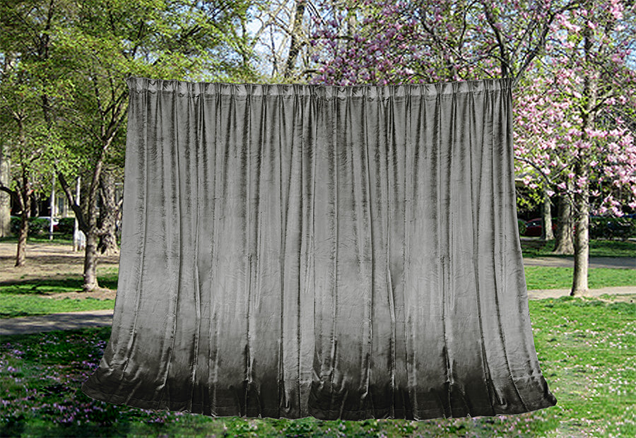 Curtains & Drapes: Large Thick Velvet Curtains Warp Knitted Velvet 540x270cm+Hooks Pinch Pleat Grey