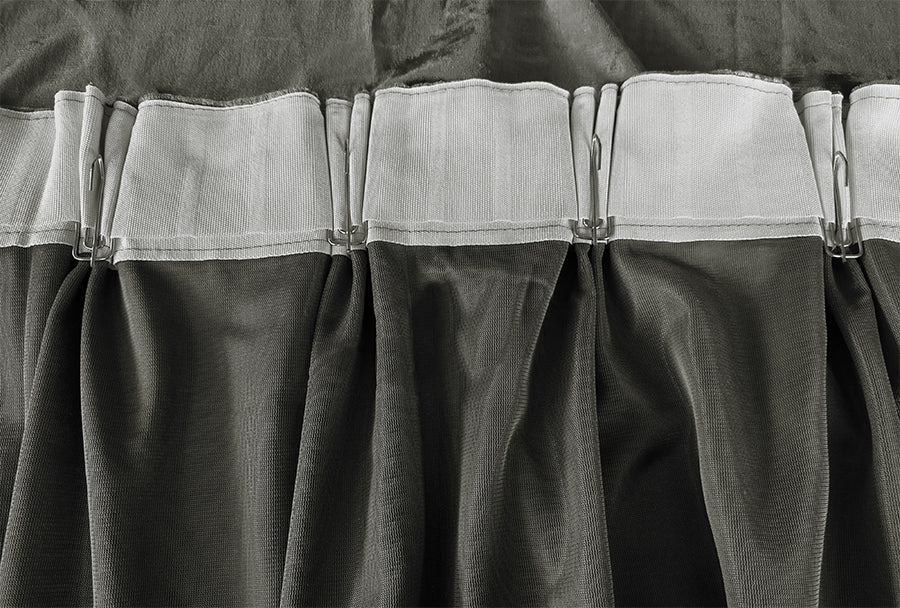 Curtains & Drapes: Large Thick Velvet Curtains Warp Knitted Velvet 540x270cm+Hooks Pinch Pleat Grey