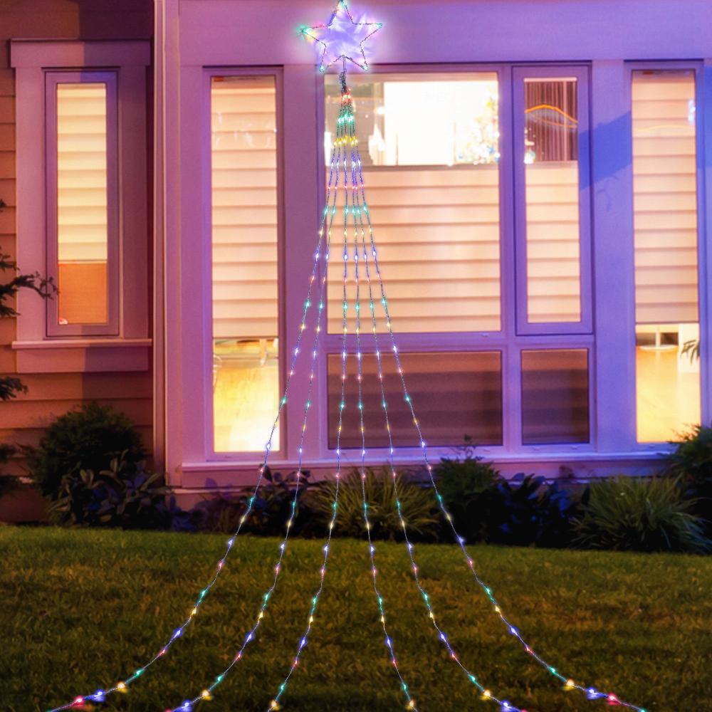 Outdoor Decorations & Lights: LED Waterfall Star 3m 200 LEDs Multi-Color