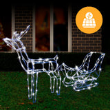 Outdoor Decorations & Lights: Solar LED Sleigh with Reindeer - 80 cm