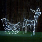 Outdoor Decorations & Lights: Solar LED Sleigh with Reindeer - 80 cm