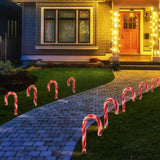 Outdoor Decorations & Lights: Solar Candy Cane Path Lights  8 Pack, 32cm