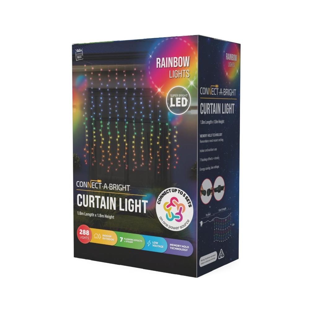 Outdoor Decorations & Lights: LED Curtain Lights Rainbow Color available in 2 sizes - 1.8 meter
