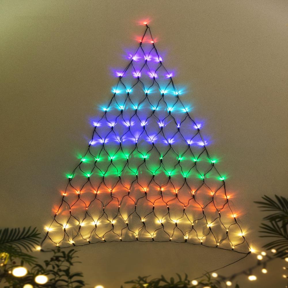Outdoor Decorations & Lights: LED Christmas Tree Rainbow Wall Net Lights