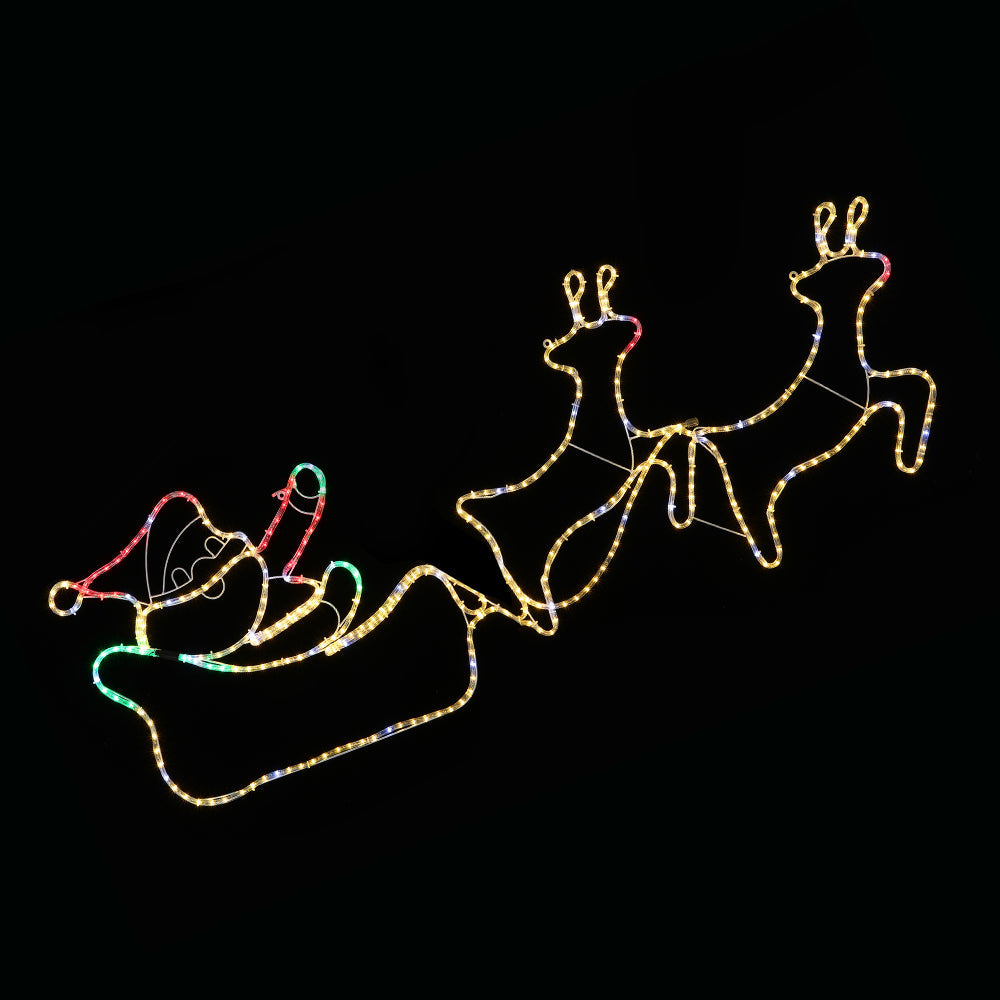 Outdoor Decorations & Lights: LED Ropelight Double Reindeer Sleigh Twinkle Lights