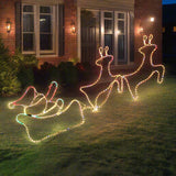Outdoor Decorations & Lights: LED Ropelight Double Reindeer Sleigh Twinkle Lights
