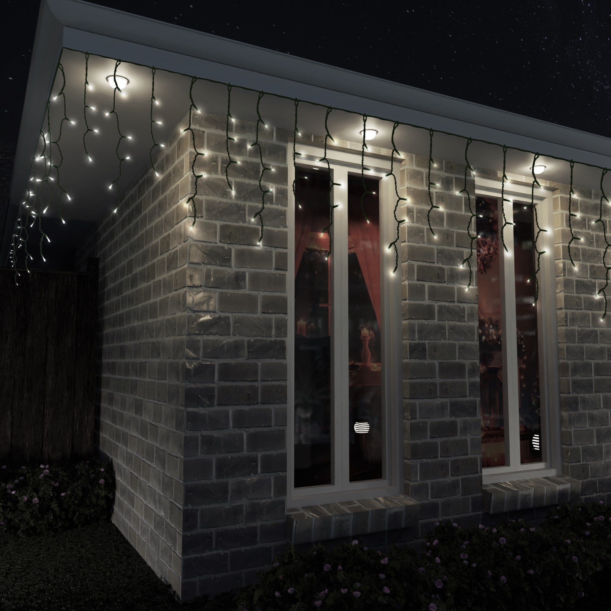 Outdoor Decorations & Lights: Solar 400 LED Icicle Lights available in 3 Colors - Warm White
