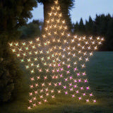 Outdoor Decorations & Lights: Solar 150 LED Star Net  Rainbow Color 150cm