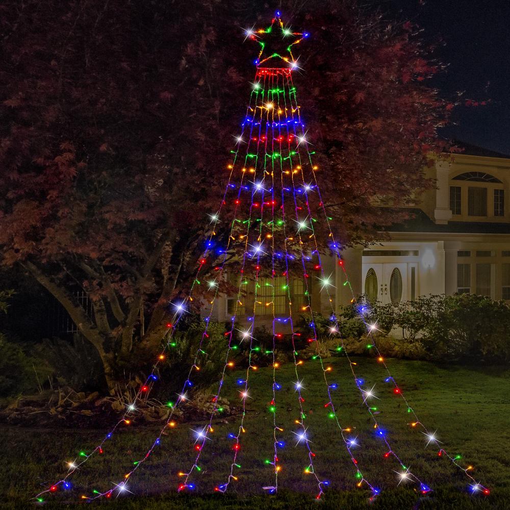 Outdoor Decorations & Lights: LED Garden Star Cascade 3.5m Multi-Color Lights