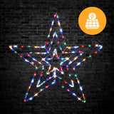 Outdoor Decorations & Lights: Solar LED Tubelight 3D Star Flash Multi