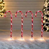 Outdoor Decorations & Lights: LED Timer Candy Cane Stakes Battery Operated 4pk 58cm