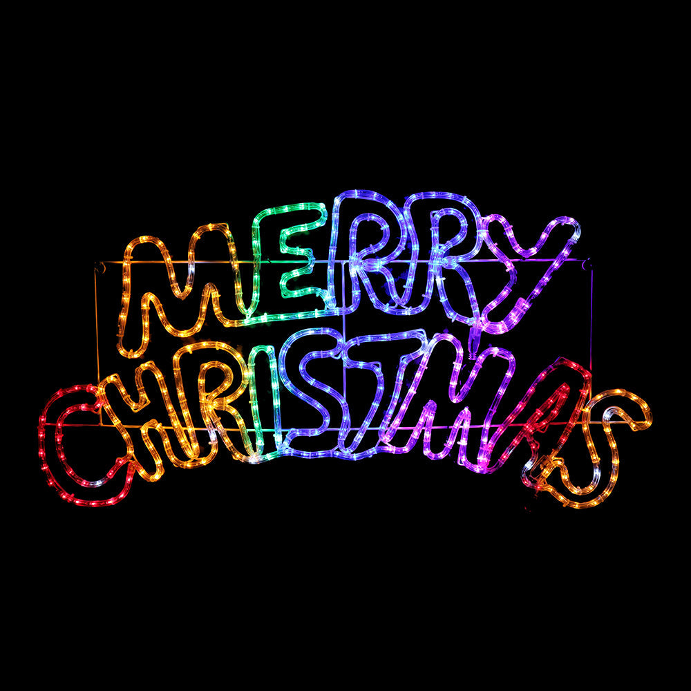 Outdoor Decorations & Lights: LED Merry Christmas Ropelight Rainbow 100cm