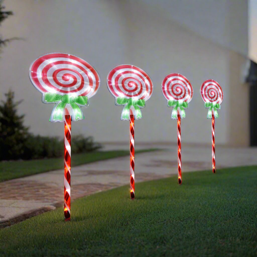 Outdoor Decorations & Lights: LED Candy Lollipop Path Lights 4pk