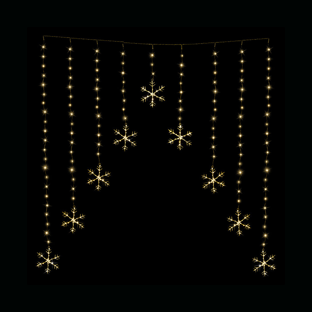 Outdoor Decorations & Lights: LED Snowflakes Curtain Lights avialable in 2 Colors - Cool White