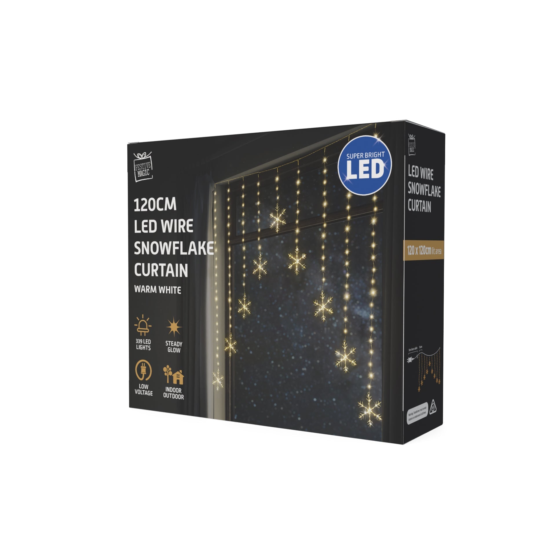Outdoor Decorations & Lights: LED Snowflakes Curtain Lights avialable in 2 Colors - Cool White