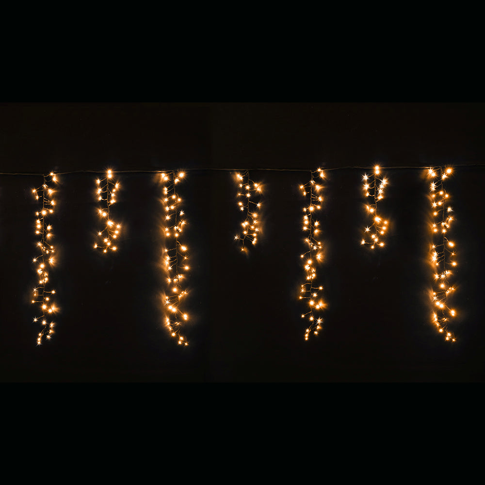 Outdoor Decorations & Lights: LED Dancing Cluster Icicles 9m Available in 2 Options - Warm White
