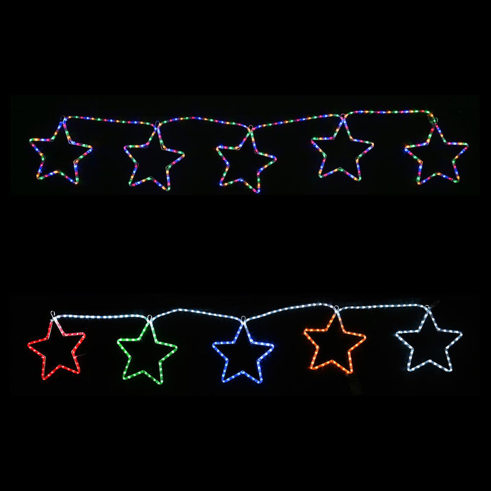 Outdoor Decorations & Lights: LED Ropelight 5 Stars Chain available in 2 Colors - RGBYW