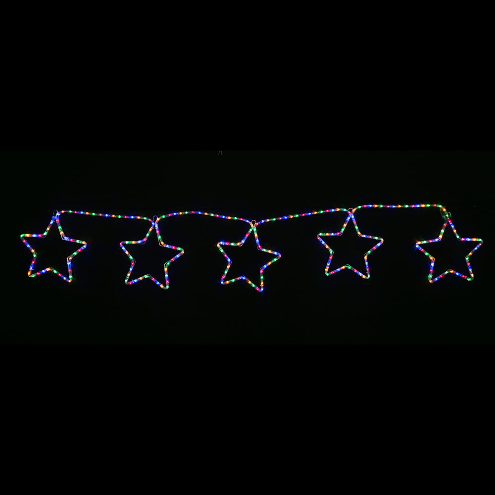 Outdoor Decorations & Lights: LED Ropelight 5 Stars Chain available in 2 Colors - RGBYW