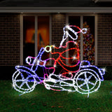 Outdoor Decorations & Lights: LED Ropelight Motorbike Crew Santa