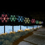 Outdoor Decorations & Lights: Solar Snowflake Path Lights  5 Pack, 35cm available in 2 Colors - Cool White