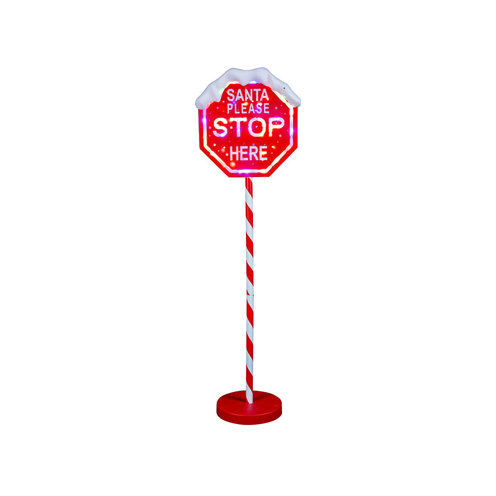 Outdoor Decorations & Lights: LED Stop Here Sign Multi 100cm Adjustable Height