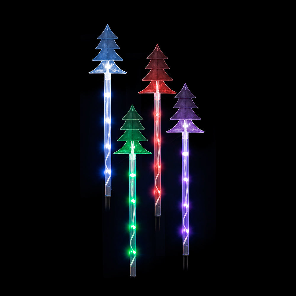 Outdoor Decorations & Lights: LED Lightshow Star Path Lights 4 pieces Remote Controlled - Stars