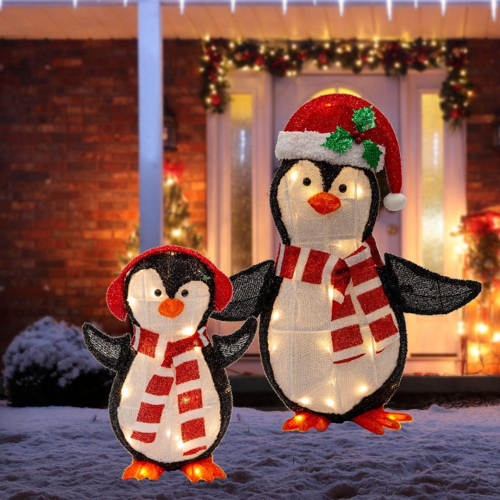 Outdoor Decorations & Lights: LED Mesh Tinsel 3D Light Up Decoration  2 Piece Set