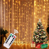Christmas Wreaths & Garlands: Christmas Lights Curtain Garland