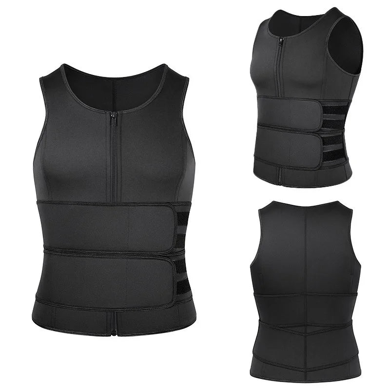 Gym Equipment & Accessories: NNEOBA Body Shaper Waist Trainer Sauna Vest XXL Double Belt