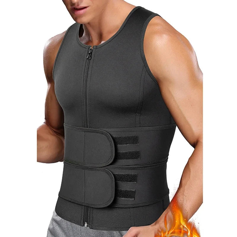 Gym Equipment & Accessories: NNEOBA Body Shaper Waist Trainer Sauna Vest XXL Double Belt