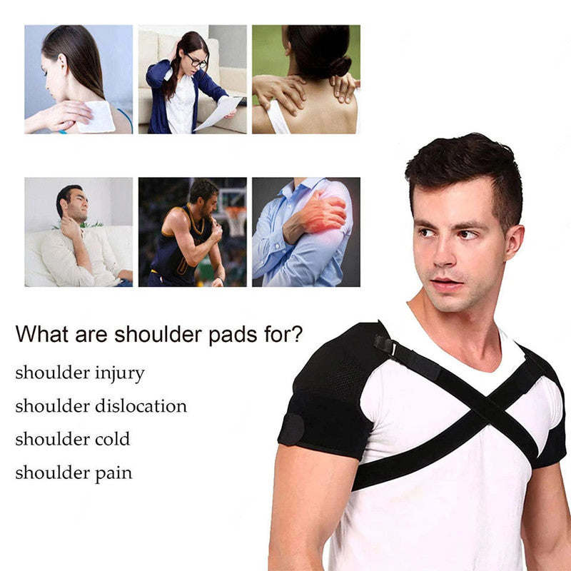 Mobility & Accessibility: NNEOBA Double Shoulder Brace Wrap Neoprene Compression Sleeve